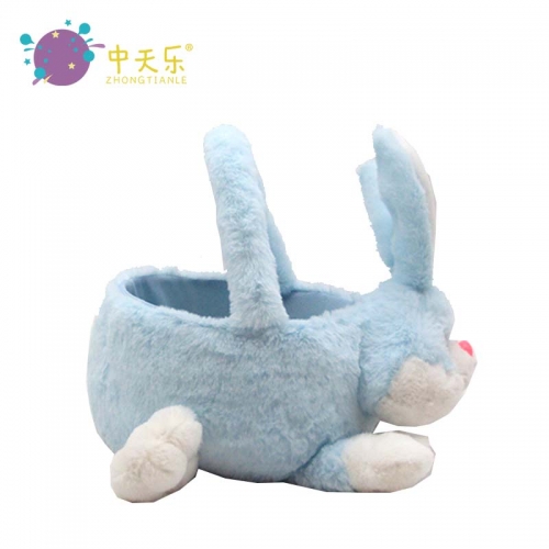 Plush rabbit basket