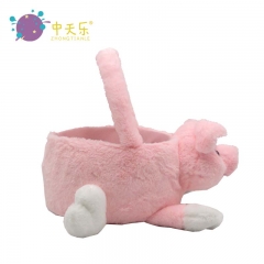 Plush pig basket