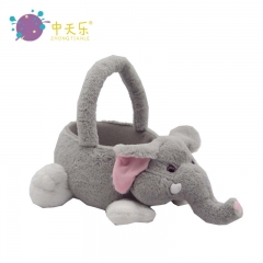 Plush elephant basket