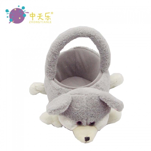 Plush dog basket