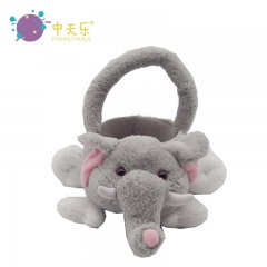 Plush elephant basket