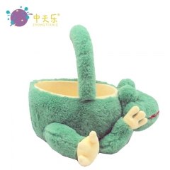 Plush frog basket