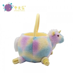 Plush unicorn basket