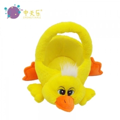 Plush yellow duck basket