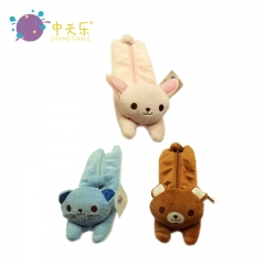 Plush animal pencil bag