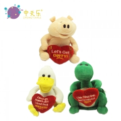 Valentine love with varies plush animals