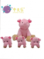 plush animal mom with 3 babies