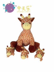 plush animal mom with 3 babies