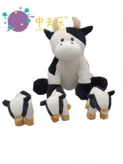 plush animal mom with 3 babies