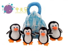 penuins with iceberg bag