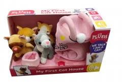 plush cat house set