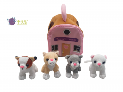 plush cat house set