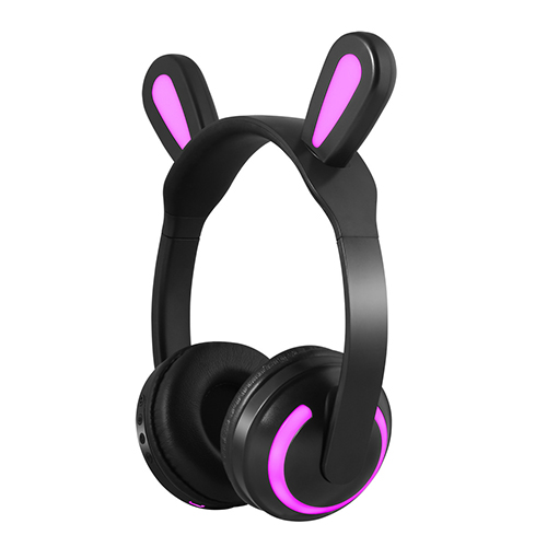 Rabbit ears bluetooth headset cute design led light