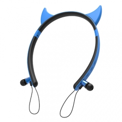 Lightweight devil ears bluetooth headset cute design led light
