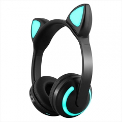 Cat ears bluetooth headset cute design led light