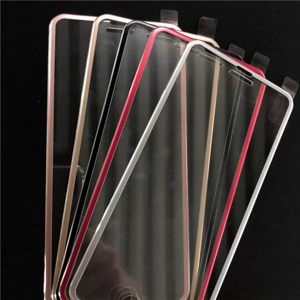 for iPhone Titanium Alloy Metal Edge Front Tempered Glass VAC00201