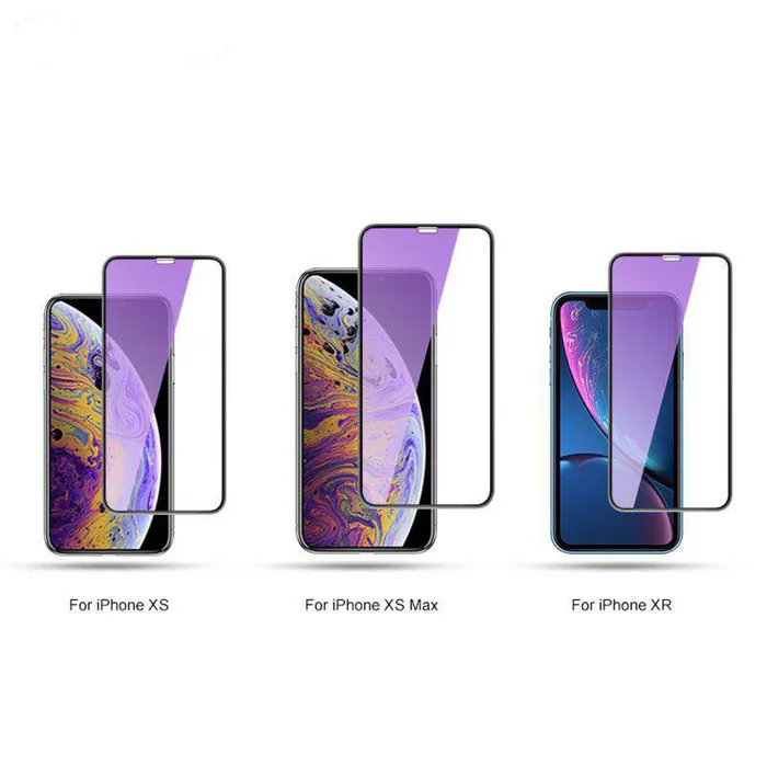 for iPhone Anti-Blue Ray Purple Light Full Glue Tempered Glass VAC00210