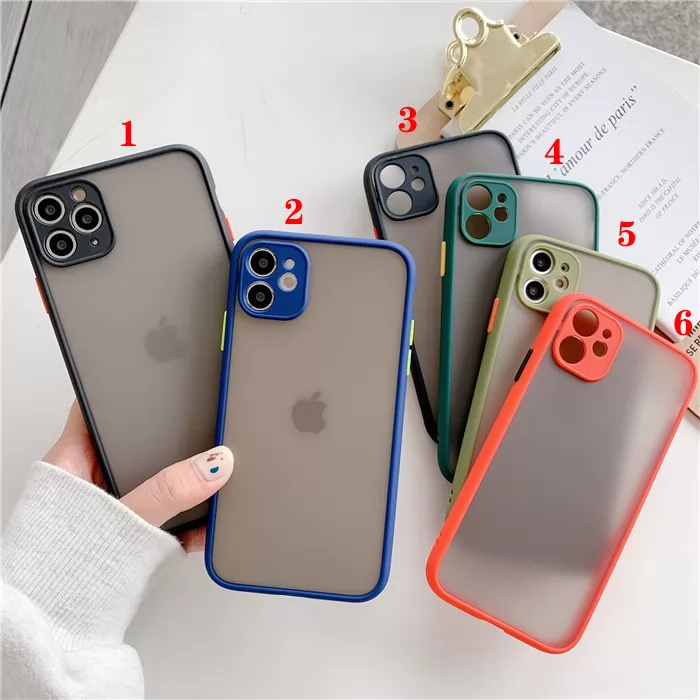 Camera Protection Dual Colored Button Matte Case for iPhone VAC00428