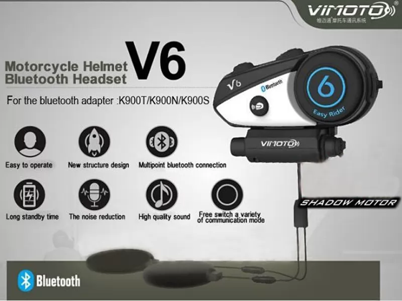 V6 Motorcycle Helmet Bluetooth Headset VA00172