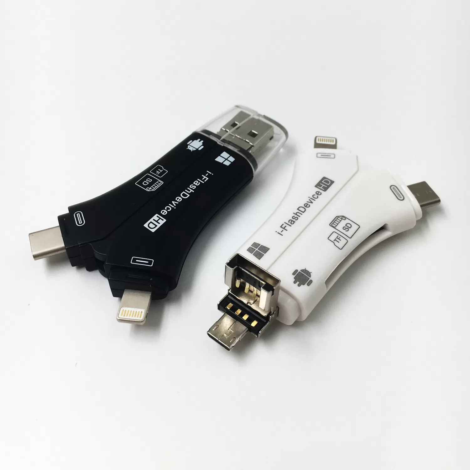 6 in 1 Lightning/Micro-USB/Type-C SD TF USB Card Reader VA00273