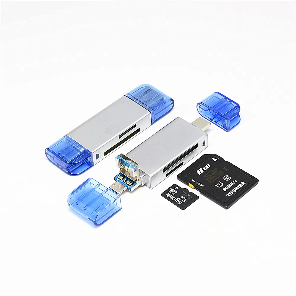 5 in 1 Type-C Micro-USB SD TF USB Card Reader VA00885