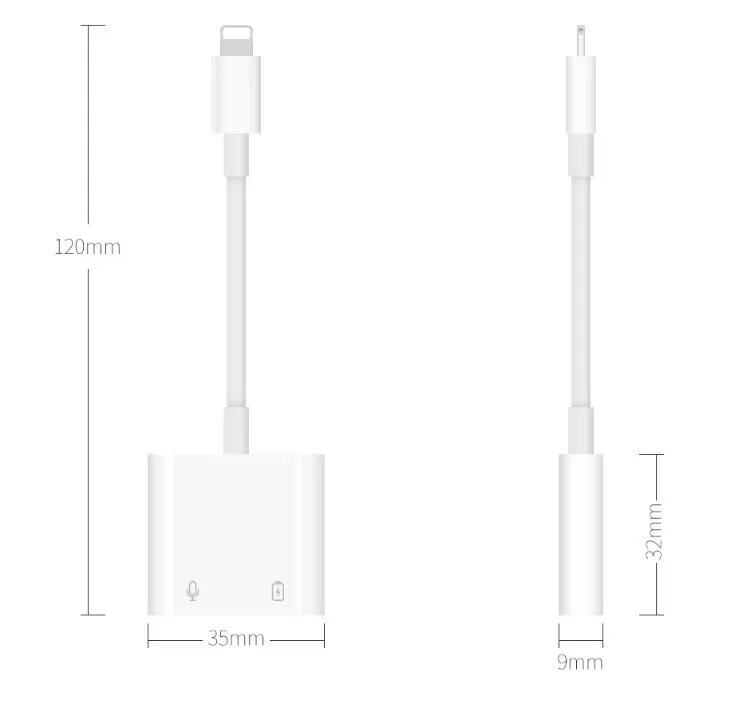MH83Y Lightning to 3.5mm High Tech Charging Adaptor (Build-in Auto Update Compatible System Chip, Phone Call) VA02007