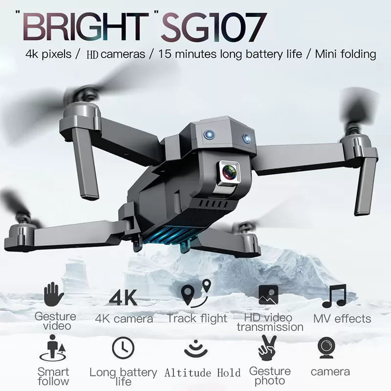 SG107 MINI Drone Dual 4K Cameras Optical Flow Foldable Body Quadcopter VD99993