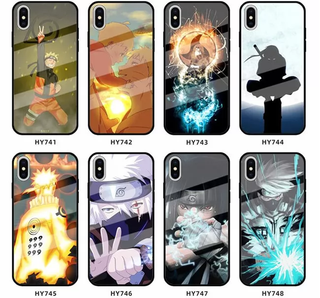 202101 NARUTO Pattern Glass Back TPU Case for iPhone VAC02036
