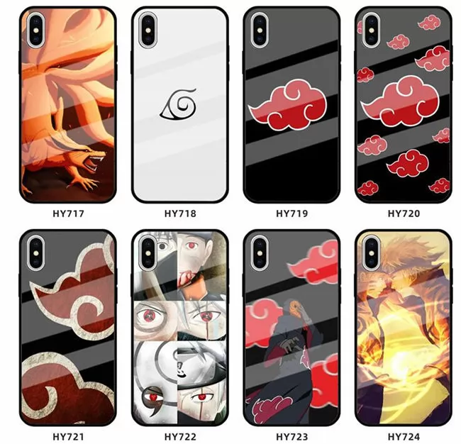 202101 NARUTO Pattern Glass Back TPU Case for iPhone VAC02033