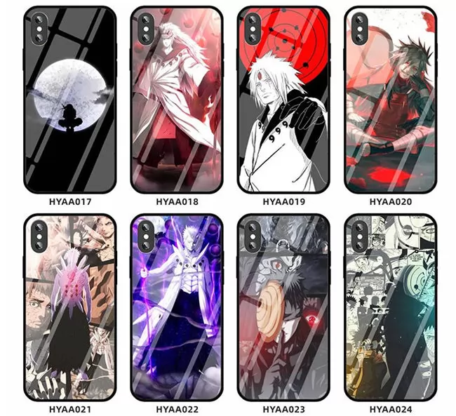 202101 NARUTO Pattern Glass Back TPU Case for iPhone VAC02027