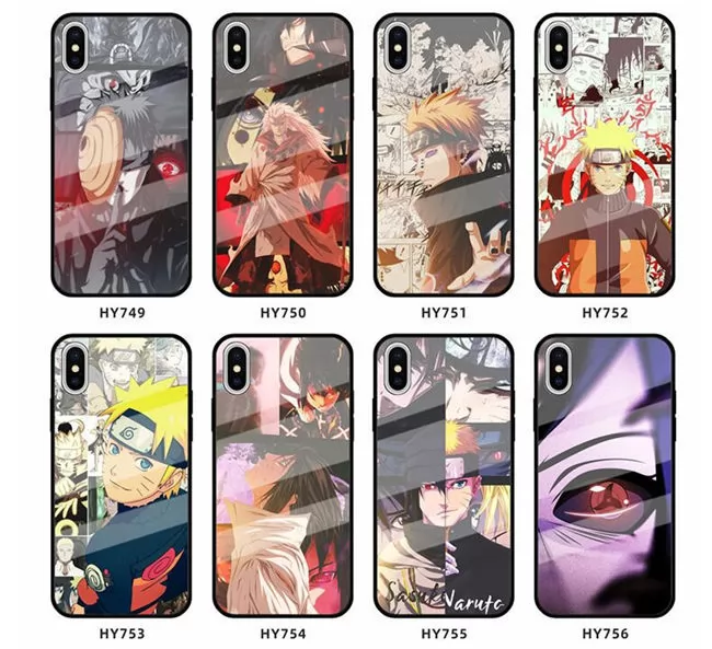 202101 NARUTO Pattern Glass Back TPU Case for iPhone VAC02037