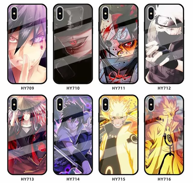 202101 NARUTO Pattern Glass Back TPU Case for iPhone VAC02032