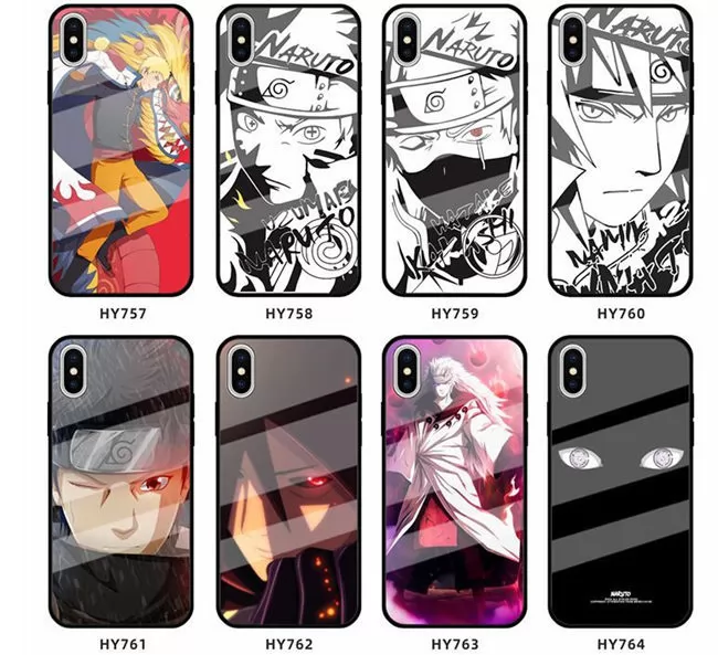 202101 NARUTO Pattern Glass Back TPU Case for iPhone VAC02038