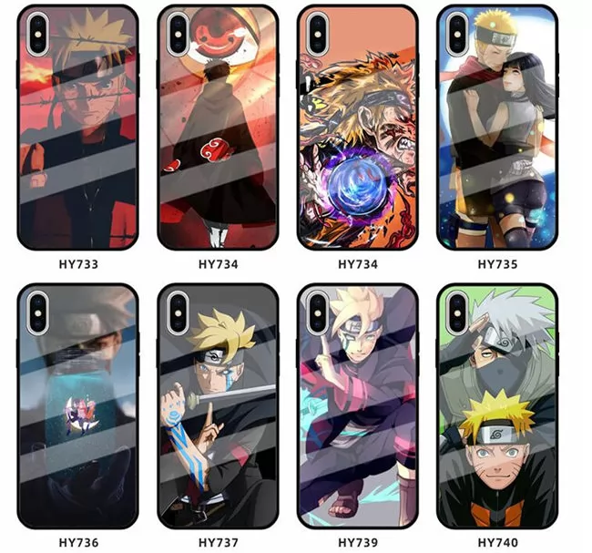 202101 NARUTO Pattern Glass Back TPU Case for iPhone VAC02035