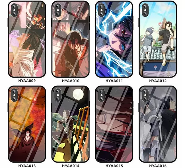 202101 NARUTO Pattern Glass Back TPU Case for iPhone VAC02026