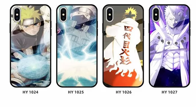 202101 NARUTO Pattern Glass Back TPU Case for iPhone VAC02024