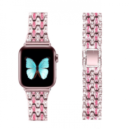 202102 Rhinestones Stainless Steel Watch Band for Apple Watch VAC03124