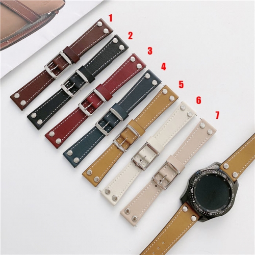 202103 Square Buckle Leather Watch Band for Samsung Watch VAC03395