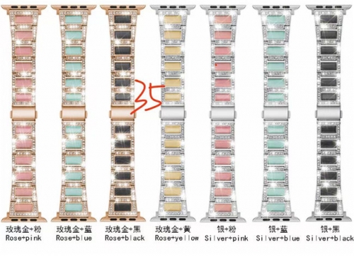 202103 Cats Eyes Rhinestones Stainless Steel Watch Band for Apple Watch VAC03553