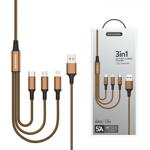 SENDEM 3 in 1 Braid USB Charging Cable VAC03707