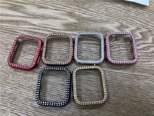 202104 Two Circles Rhinestones Watch Frame Case for Apple Watch VAC05019