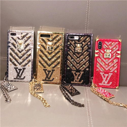 202104 Luxury Rhinestones Square Case for iPhone/Samsung VAC05117