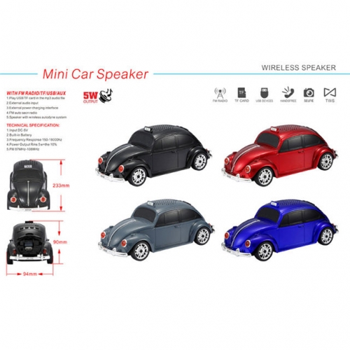 Beetle Car Mould Bluetooth Speaker VAC05746