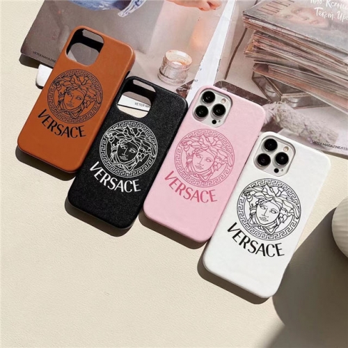 202201 Versace Pattern Leather Case for iPhone VAC05825
