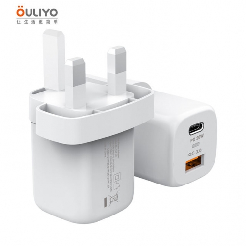 OULIYO UK Pin QC3.0 Quick Charge 20w PD Charger VAC05929