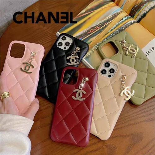 202201 Luxury Metal Logo Leather Case for iPhone VAC05979