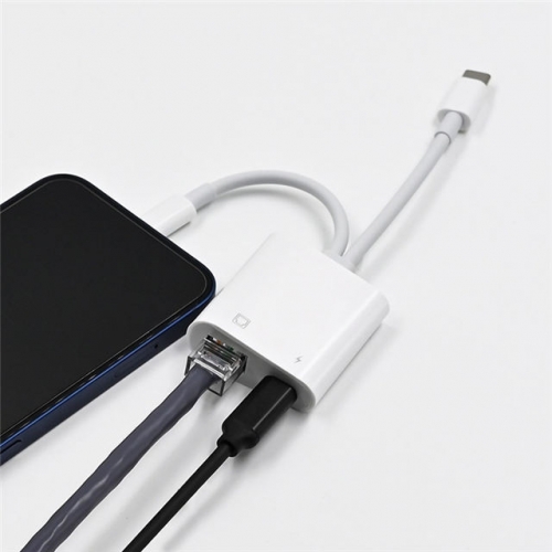 for iPhone/iPad/Android/MacBook Ethernet Adaptor with Charging Port VAC06078
