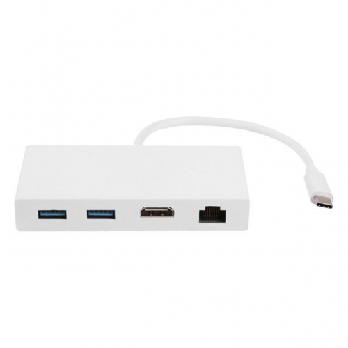 202201 4 in 1 Type-C Adaptor with 2USB Ethernet HDMI VAC06106