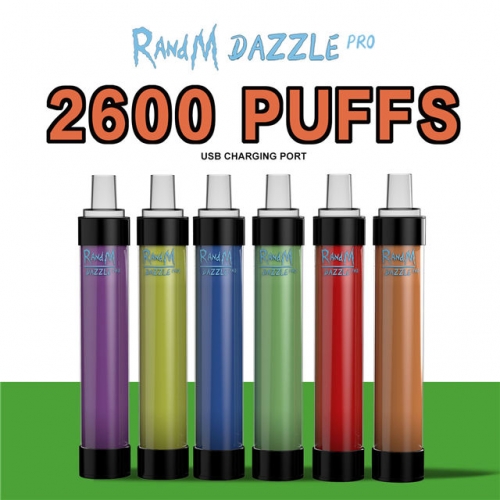 RandM Dazzle Pro 2600 Puffs RGB Glowing Disposable Vape Pod Device VAC06495