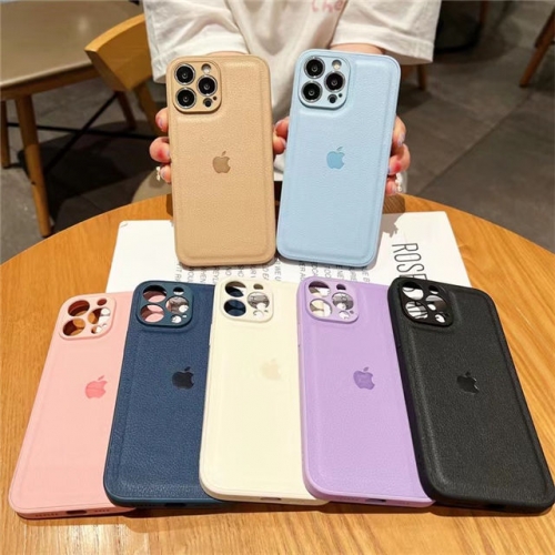 202202 Logo Leather TPU Case for iPhone VAC06569